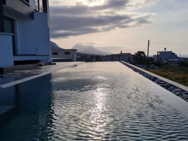 4+1 Daily Rental Villa with Panoramic Sea and Mountain View in Çatalköy, Kyrenia