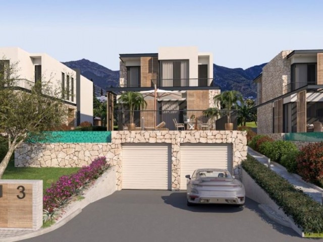 6 6+1 villas for sale in Ozanköy/Girne region with basement, pool and 2 indoor car parks.