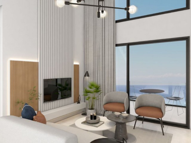 2+1 Loft Penthouses for sale on Kyrenia Esentepe main road, within walking distance to the corenium golf club and the sea beach.