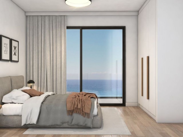 2+1 Loft-Penthäuser zum Verkauf an der Hauptstraße von Kyrenia Esentepe, nur wenige Gehminuten vom Golfclub Corenium und dem Meeresstrand entfernt.