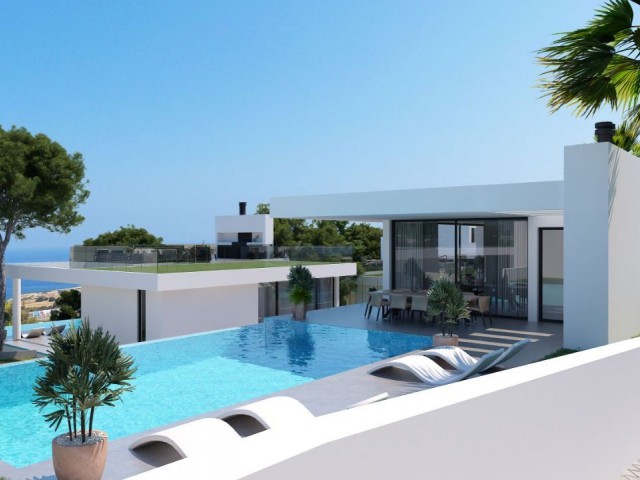 3+1 villas for sale in Esentepe, with a magnificent sea and mountain view, a newly started project, 