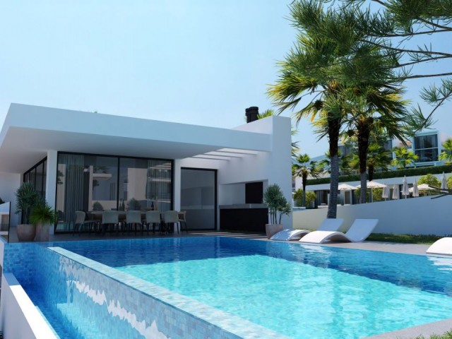 3+1 villas for sale in Esentepe, with a magnificent sea and mountain view, a newly started project, a car park with a private pool and built without compromising on quality.