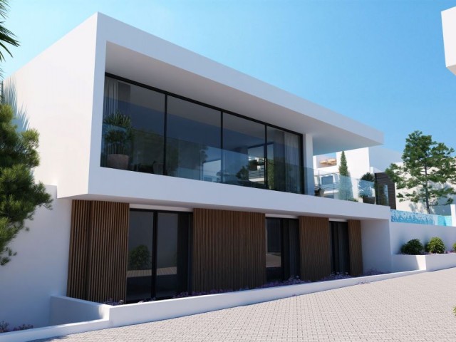 3+1 villas for sale in Esentepe, with a magnificent sea and mountain view, a newly started project, a car park with a private pool and built without compromising on quality.