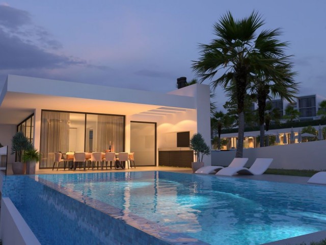 3+1 villas for sale in Esentepe, with a magnificent sea and mountain view, a newly started project, a car park with a private pool and built without compromising on quality.