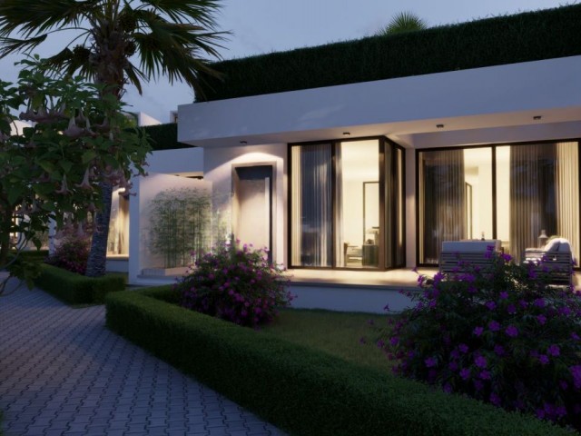 3+1 bungalows (Eco Houses) for sale in a newly started project in Esentepe, with a magnificent sea and mountain view.