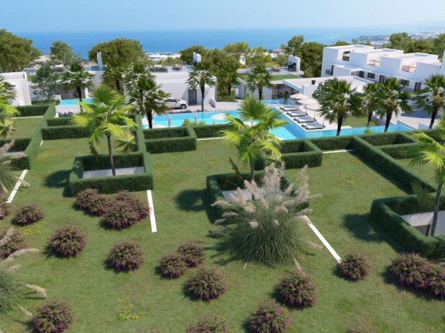 1+1 Sendeli pool houses for sale in a newly started project in Esentepe with magnificent sea and mountain views