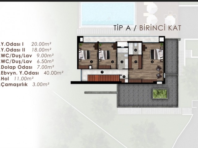 Bellapais'te Deniz Manzaralı 4+1 Lüks Villalar