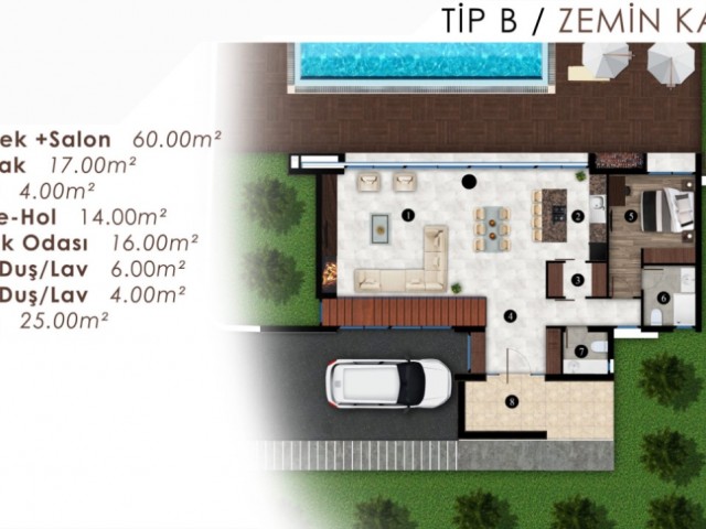 Bellapais'te Deniz Manzaralı 4+1 Lüks Villalar