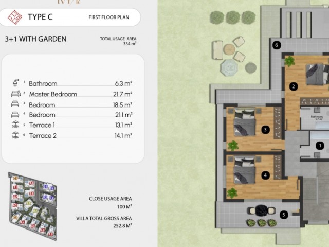 Wonderful 3+1 to 4+1 Villas from the Project in Famagusta Tuzla