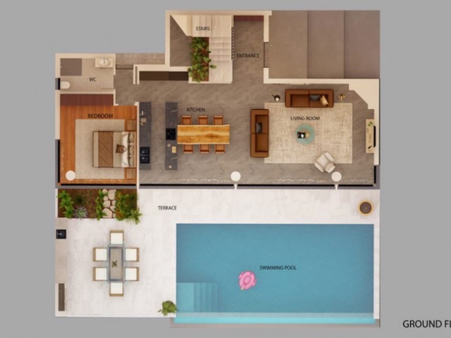 Çatalköy'de Deniz Manzaralı Sonsuzluk Havuzlu 4+1 Büyüleyici Villa