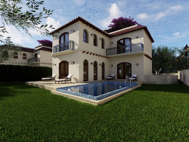 Villas with pools among olive trees in the project phase in Ozanköy Kyrenia