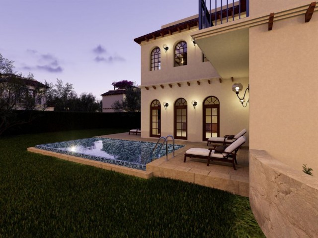 Villas with pools among olive trees in the project phase in Ozanköy Kyrenia