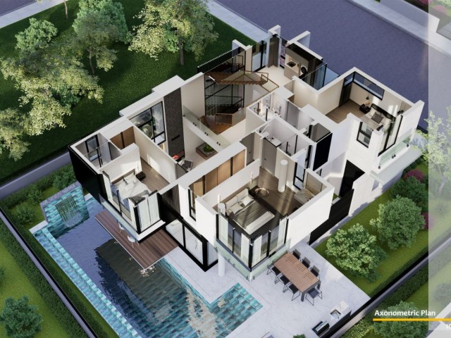 Magnificent villa at 3+1 project stage in Çatalköy/Girne region