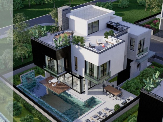 Çatalköy/Girne bölgesinde 3+1 proje aşamasında satılık 4 adet  muhteşem villa