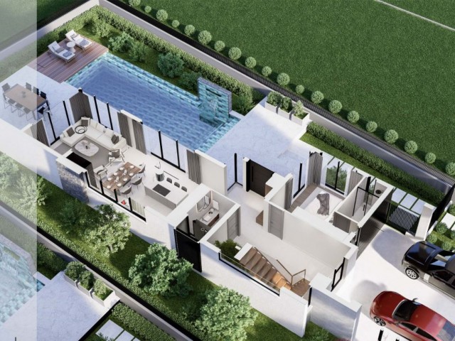 Çatalköy-Girne'de Proje aşamasında 4+1 satılık 3 adet muhteşem villa