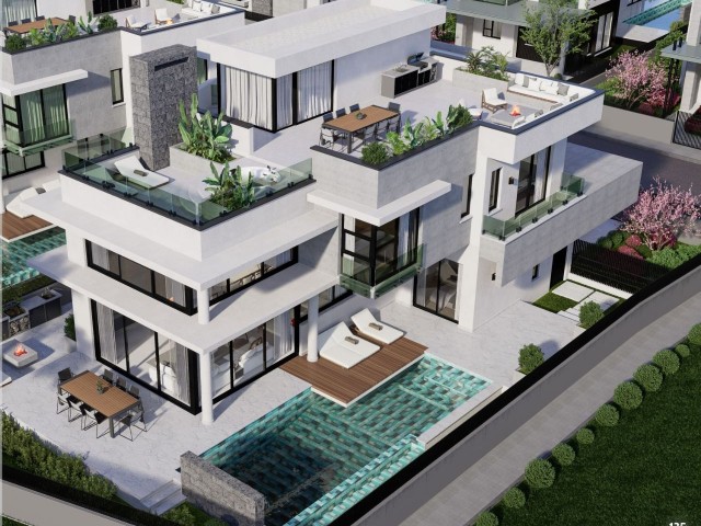 6 4+1 villas for sale in Çatalköy/Girne at the project stage