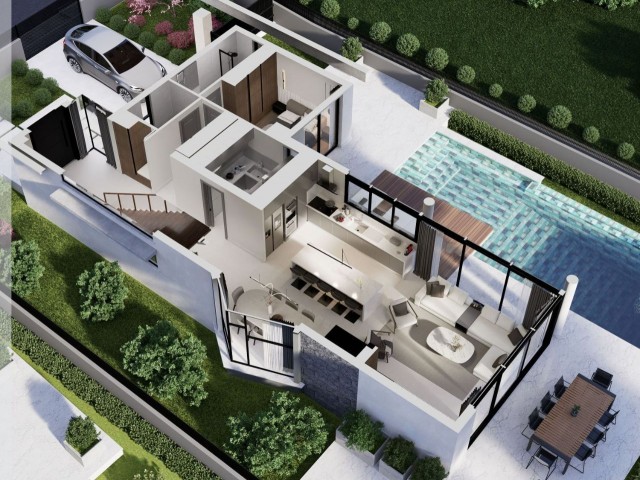 6 4+1 villas for sale in Çatalköy/Girne at the project stage