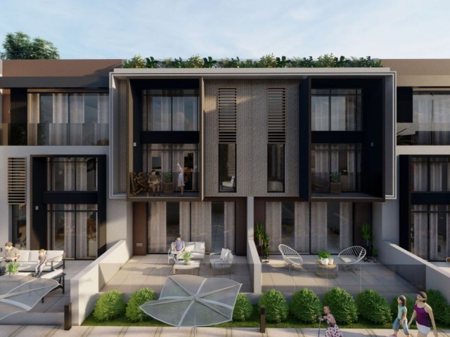 1+1 apartments with roof terrace and garden for sale from the project in Yeni Boğaziçi