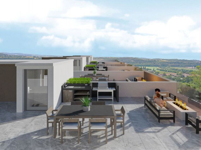 Yeni Boğaziçinde projeden satılık 1+1 roof teras bahçeli apartman daireleri