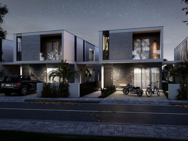 3+1 Doppelhaushälften zum Verkauf aus dem Projekt in Yeniboğaziçi / Famagusta