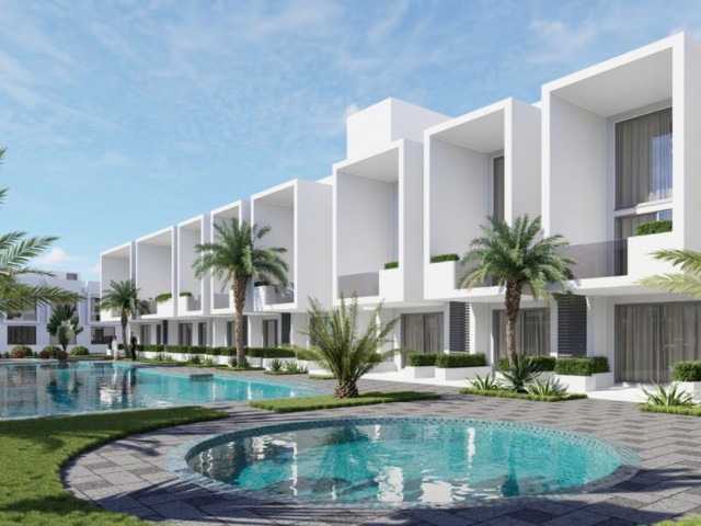 İskele Long Beach sahilinde yeni proje çerisinde satılık 1+1 , 2+1 ve 3+1 duplex ve normal daireler