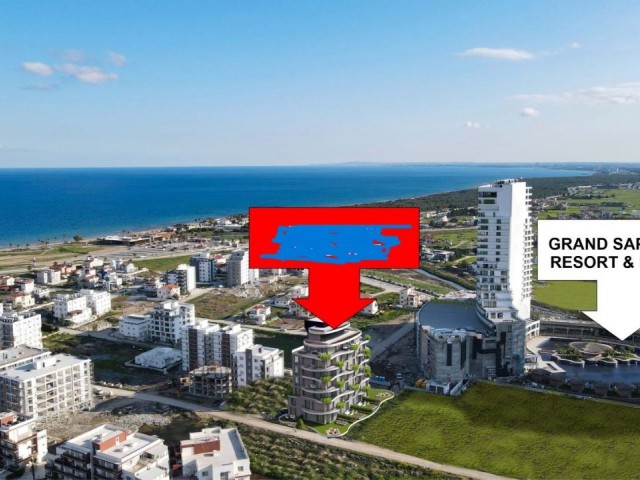 İskele Long Beach sahilinde yeni proje çerisinde satılık 2+1  Duplex ve 2+1 penthouse daireler