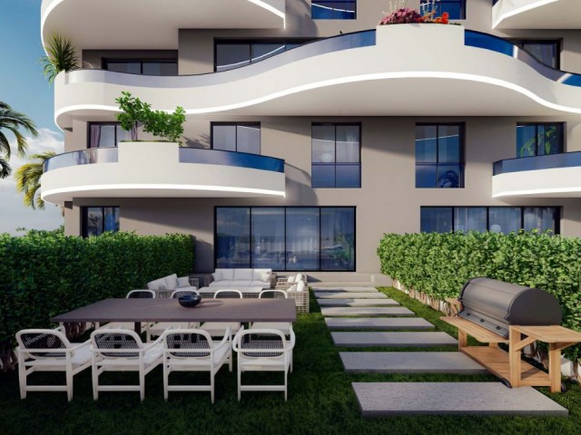 İskele Long Beach sahilinde yeni proje çerisinde satılık 2+1  Duplex ve 2+1 penthouse daireler