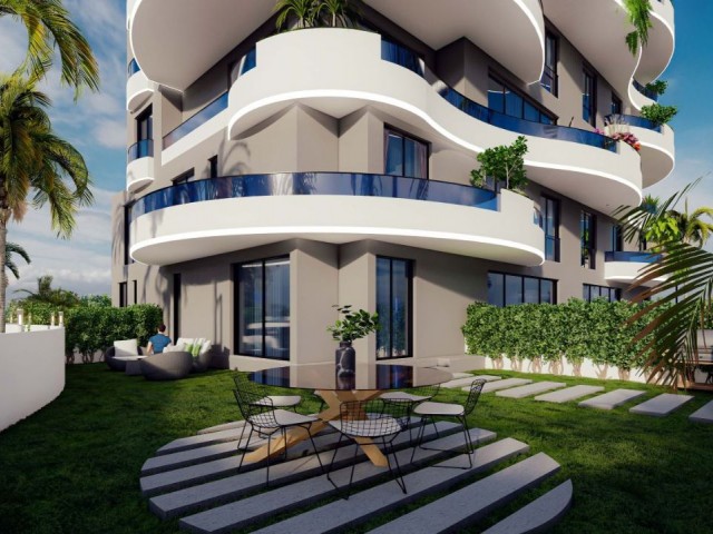 İskele Long Beach sahilinde yeni proje çerisinde satılık 2+1  Duplex ve 2+1 penthouse daireler