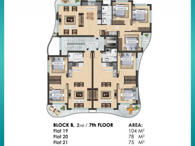 İskele/Long Beach Projeden satılık deniz manzaralı   2+1  muhteşem daireler