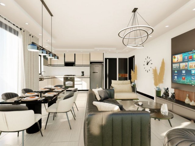 Wunderschöne 3+1-Wohnungen zum Verkauf aus einem 3+1-Projekt am Iskele Long Beach