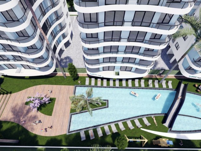 İskele Long Beach sahilinde projeden satılık 3+1  daireler