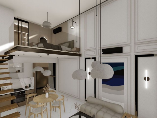 İskele/Long Beach sahilinde Projeden satılık 1+1 Loft daireler