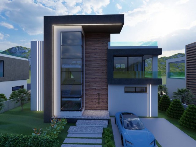 3+1 Doppelhaushälften zum Verkauf aus dem Projekt in İskele/Boğaz