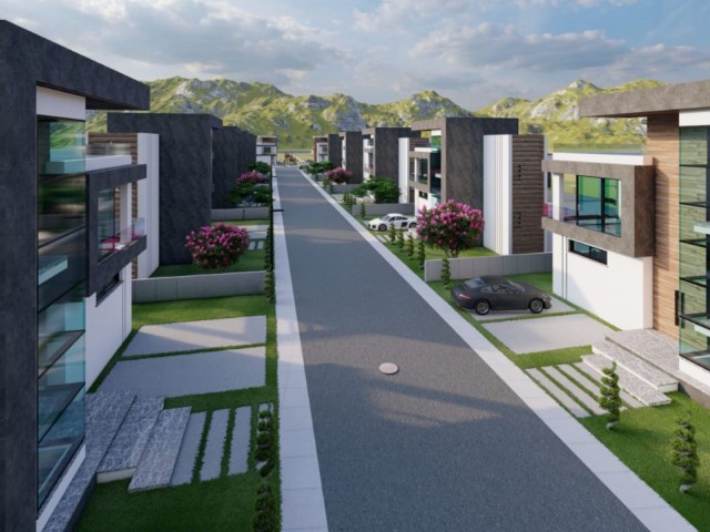 3+1 semi-detached villas for sale from the Project in İskele/Boğaz