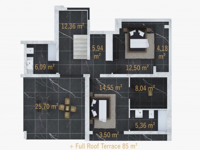 3+1 semi-detached villas for sale from the Project in İskele/Boğaz