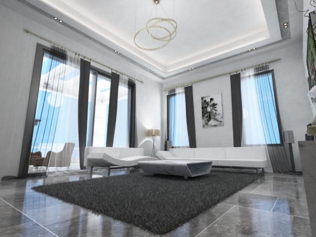 1+1 penthouse flats with full terrace for sale from the Project in İskele/Boğaz