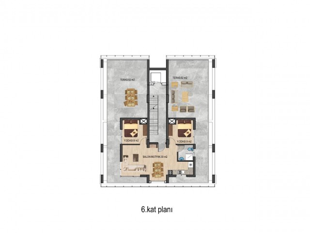 1+1 FLAT FOR SALE IN THE CENTER OF KYRENIA