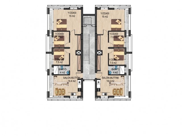 GİRNE MERKEZDE 1+1 SATILIK DAİRE