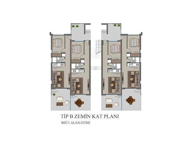 Kyrenia Esentepe 1+1 Flat Private Site