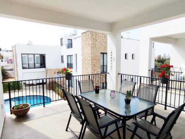 Furnished 3+1 Flat for Sale in a Site with a Pool Close to the Center of Kyrenia