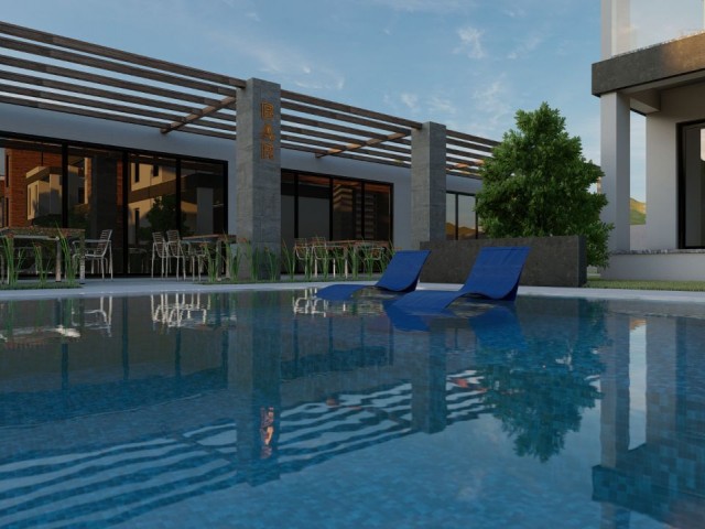 Luxury flats for sale in a complex with a great location in İskele Boğaz