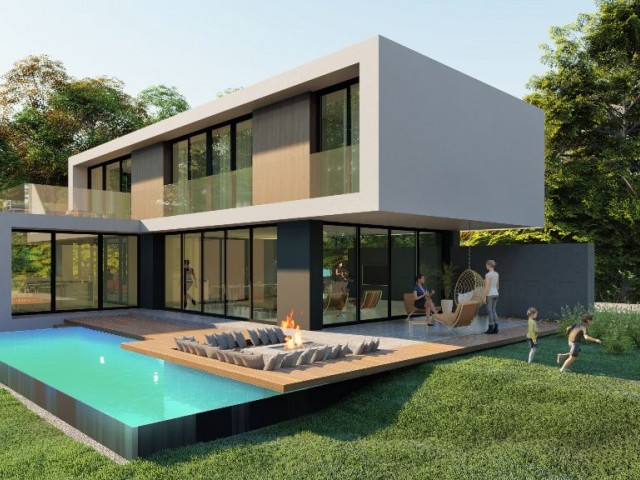 In our Unusual and Modern Villa Project, 3 +1 Villas for Sale Within Walking Distance of the Sea in Nature -Habibe Cetin 05338547005 ** 