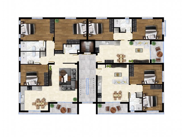 2 + 1 Apartments for Sale in our New Project in the Center of Famagusta Habibe Cetin 05338547005 ** 