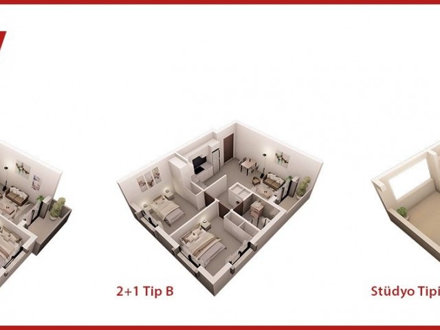 2+ 1 Apartments for Sale in a New project in the Canakkale District of Famagusta Habibe Cetin 05338547005 ** 