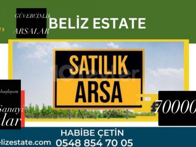 Gazimağusa Güvercinlikde ticari ve sanayi arsaları 70000 stg başlayan fiyatlarla HABİBE ÇETİN 05488547005 