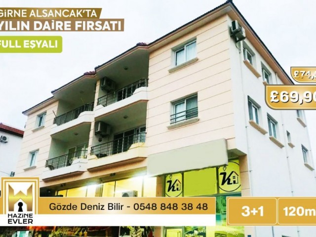 Kıbrıs Girne Alsancakta Satılık 3+1 Eşyalı Daire