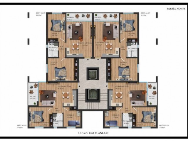 ПРОЕКТ - Квартиры 2+1 на продажу в центре Кирении