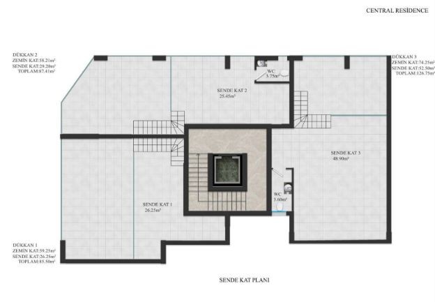 PROJE - Girne merkezde 3+1 satılık daireler 