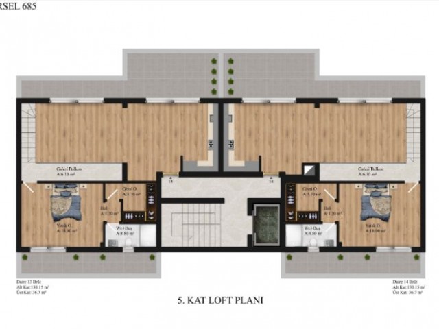 PROJE - Girne merkezde 3+1 satılık daireler 