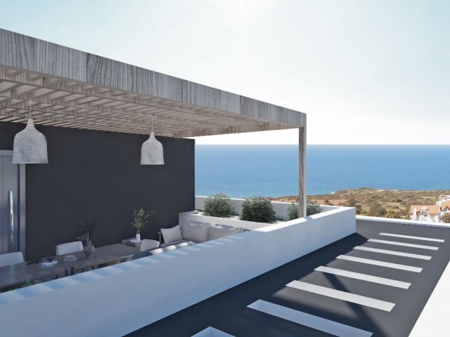 Роскошная квартира 1+1 с видом на горы и море в Кирении, Эсентепе